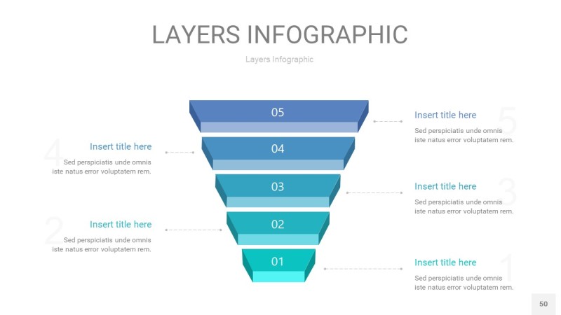 宝石绿3D分层PPT信息图50