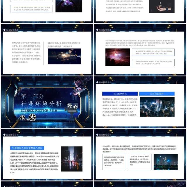 科幻电影行业分析报告动态PPT模板