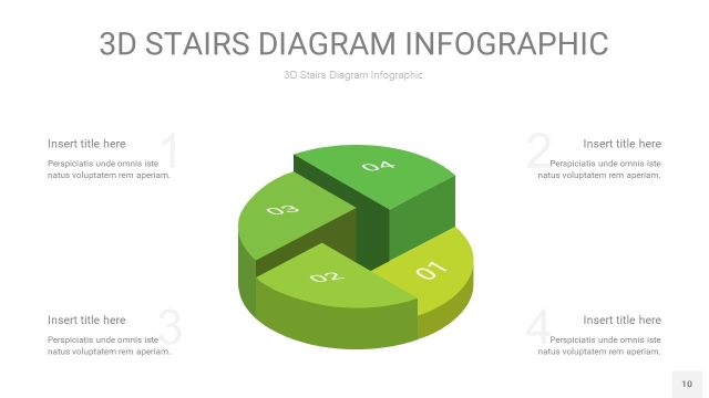 渐变绿色3D阶梯PPT图表10