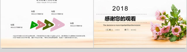 2018花朵小清新商业计划书ppt模板 2018花朵小清新商业计划书ppt模板
