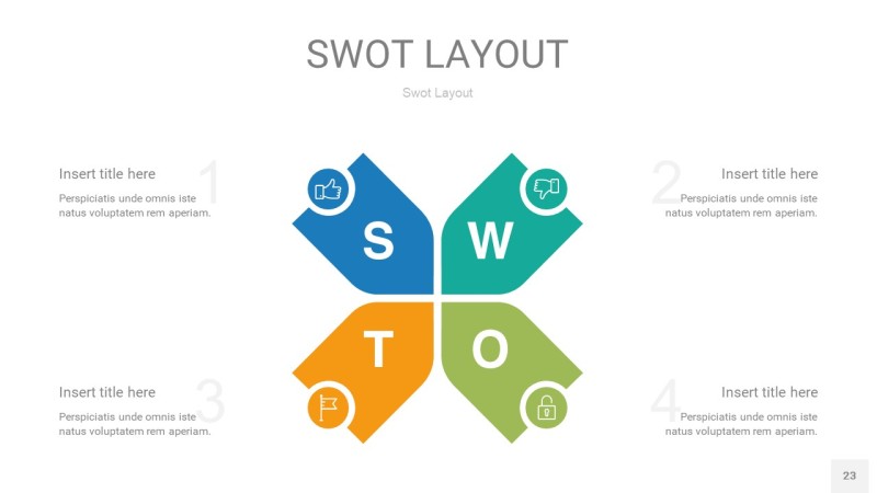 四色SWOT图表PPT23