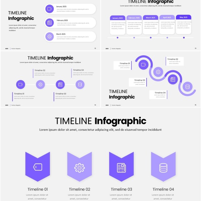 时间轴时间线PPT信息图表模板Timeline (no image)