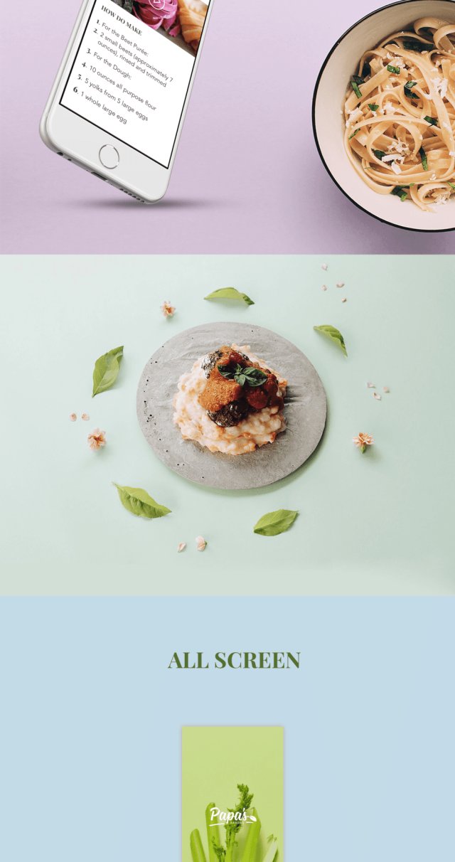 美味的移动食品应用UI工具包,Papas花园 美味的移动食品应用UI工具包,Papas花园
