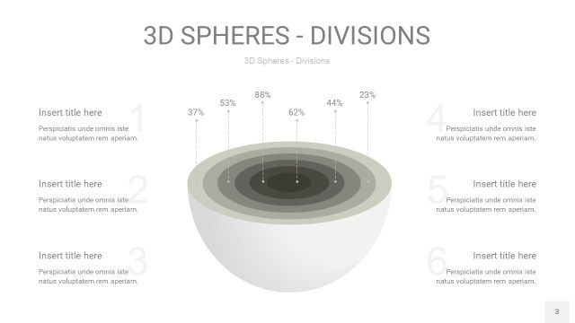 灰色3D球体切割PPT信息图3