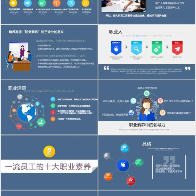 商务简约企业职业化素养提升员工管理培训PPT模板 商务简约企业职业化素养提升员工管理培训PPT模板