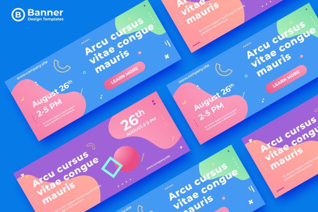 紫蓝粉色渐变网页banner平面广告AI矢量抽象背景素材ADL Banner Templates.16 紫蓝粉色渐变网页banner平面广告AI矢量抽象背景素材ADL Banner Templates.16