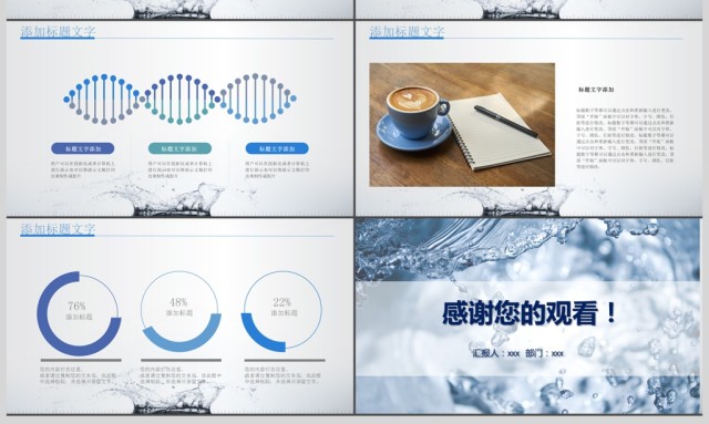 创意水滴简约商务通用汇报ppt