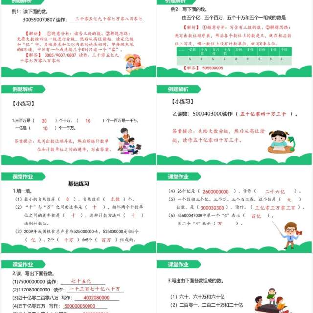 部编版四年级数学上册亿以上数的认识及读写法课件PPT模板