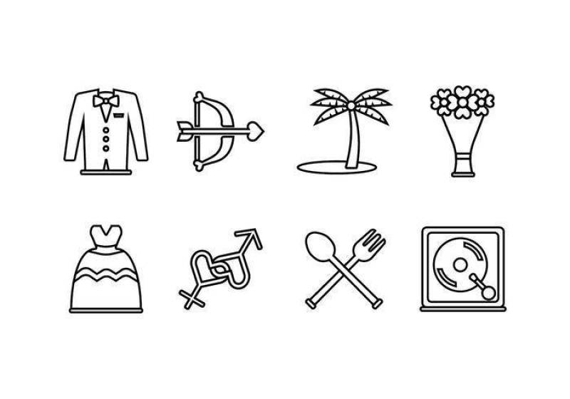 婚礼聚会矢量图标