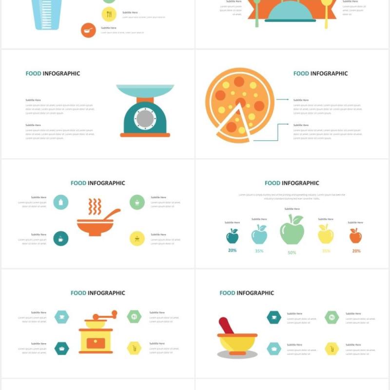 餐饮食品信息图表PPT素材Food Infographic Powerpoint Template
