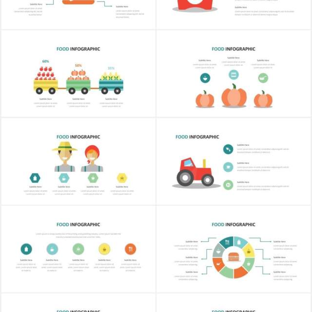 餐饮食品信息图表PPT素材Food Infographic Powerpoint Template