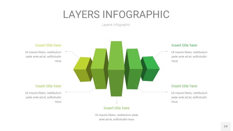 嫩绿色3D分层PPT信息图24