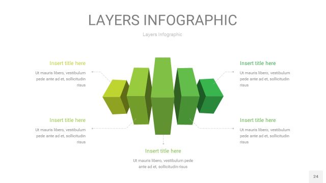 嫩绿色3D分层PPT信息图24