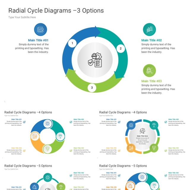 圆形循环图PPT模板Radial Cycle Diagrams