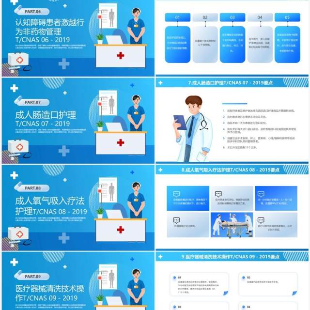 蓝色卡通风护理团体标准22项PPT模板 蓝色卡通风护理团体标准22项PPT模板