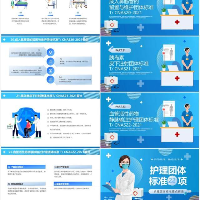 蓝色卡通风护理团体标准22项PPT模板