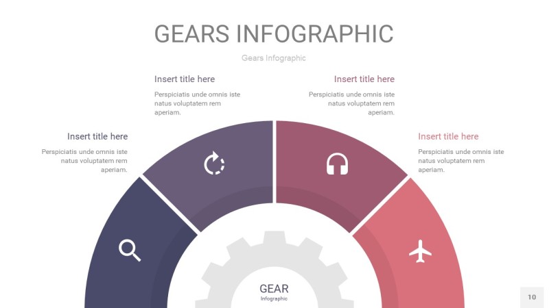 紫黄色齿轮PPT信息图10