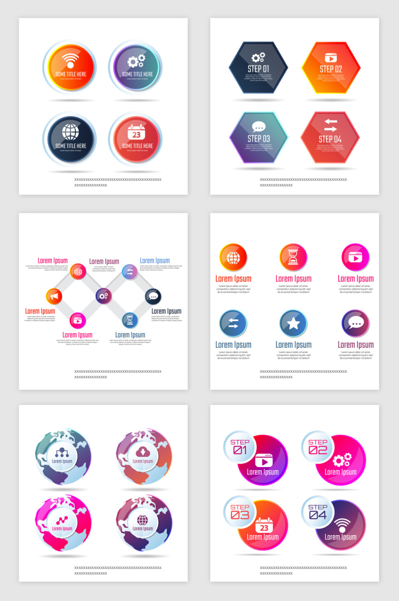 鲜艳的PPT报表类矢量素材