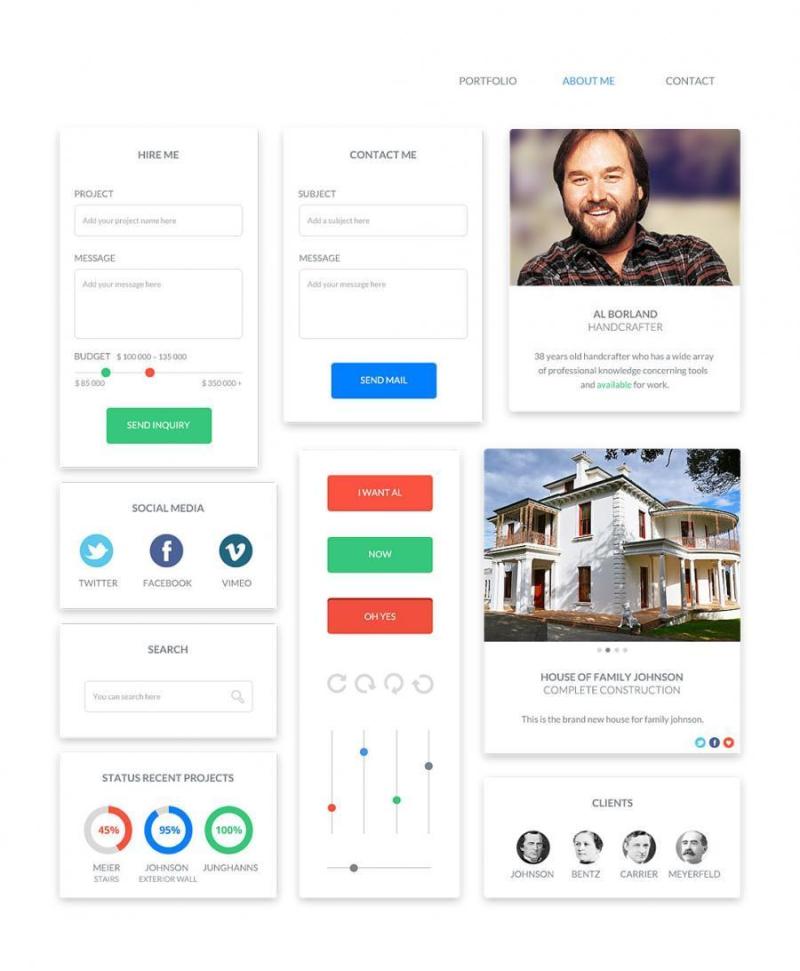 简洁风格UI工具包PSD分层
