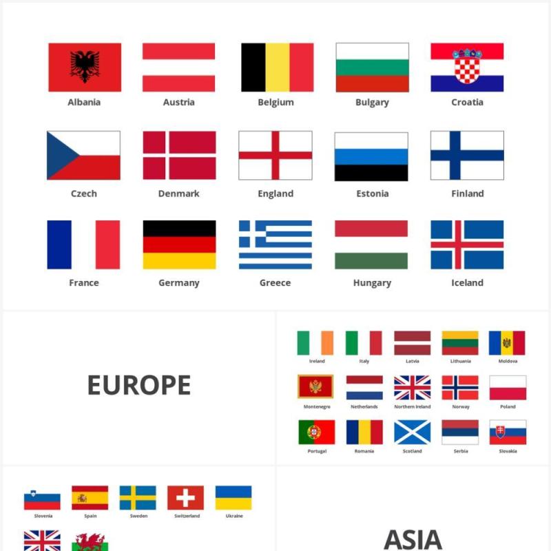 欧洲国旗PPT图形元素Flags