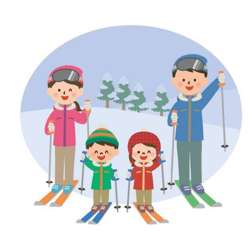 与家人一起滑雪