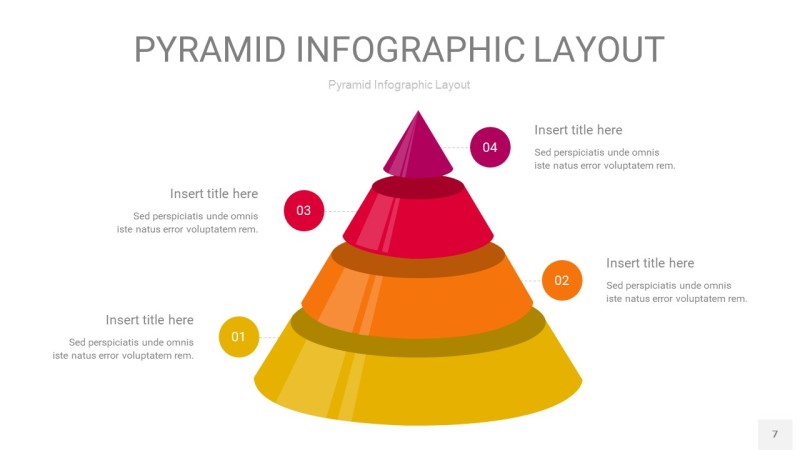 红黄色3D金字塔PPT信息图表7