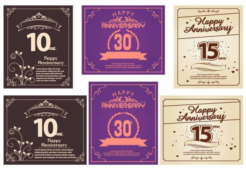 周年快乐贺卡矢量