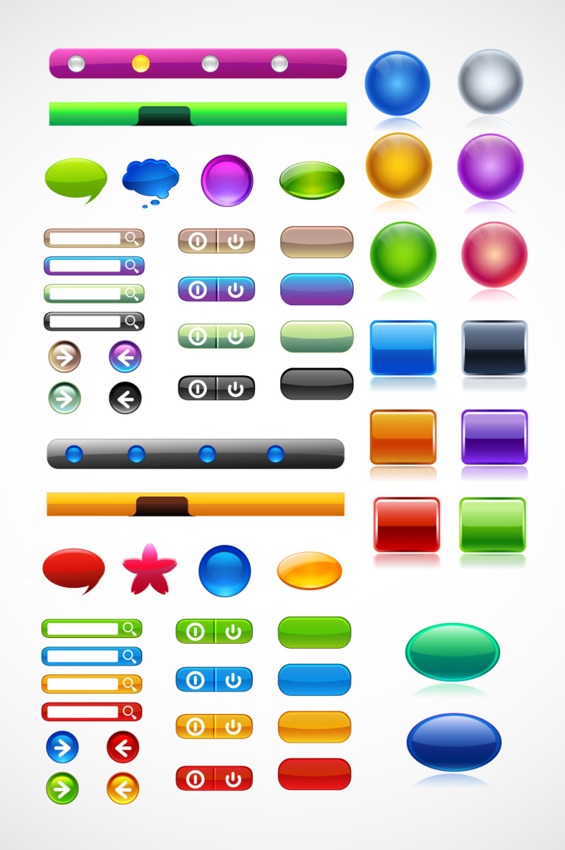 网页彩色精美水晶按钮