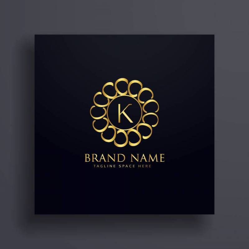 字母K优质金色标志设计理念