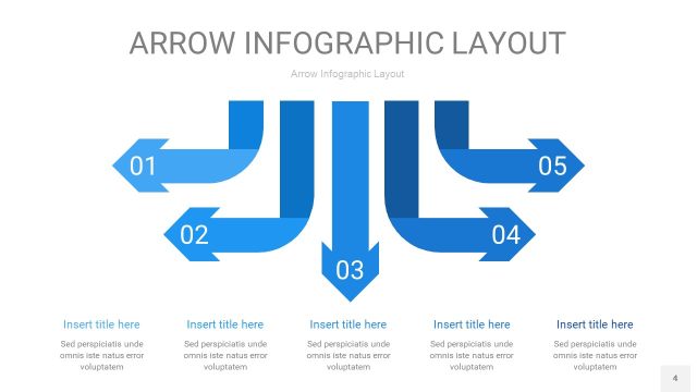 蓝色箭头PPT信息图表4