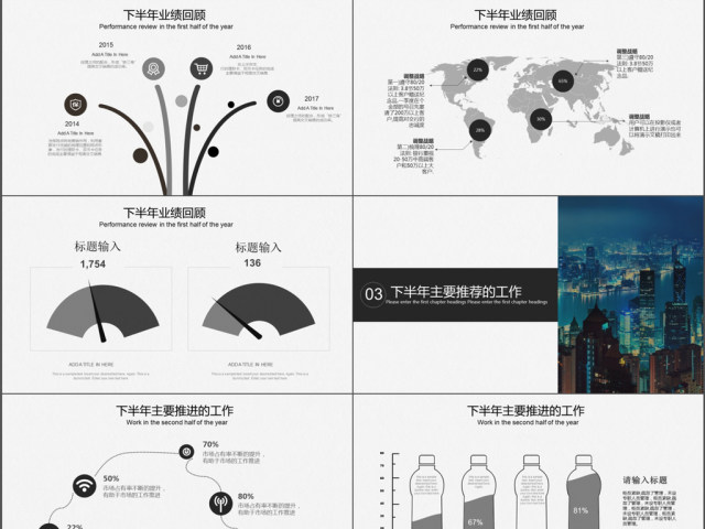 欧美商务年终总结模板ppt模板