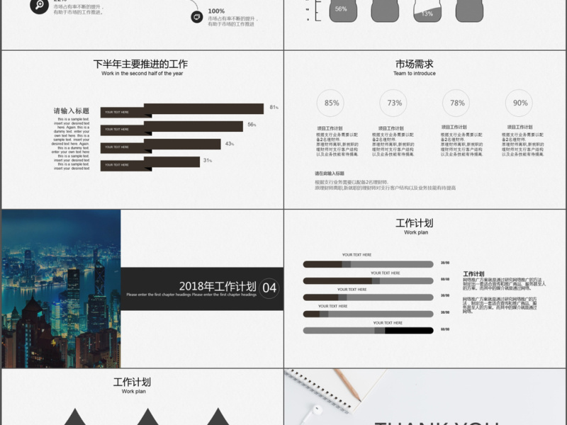 欧美商务年终总结模板ppt模板