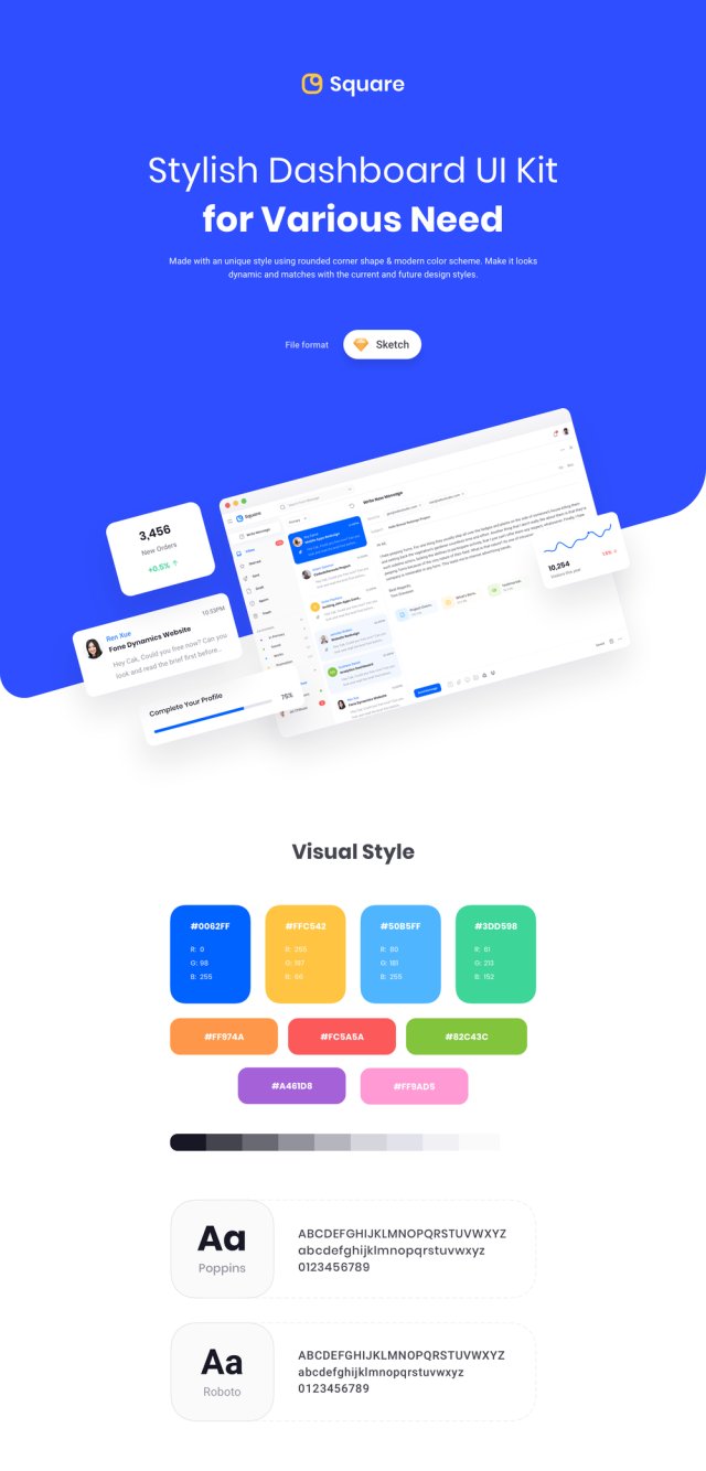 Square Dashboard UI工具包以激情和深度精确制作。方形仪表板UI工具包