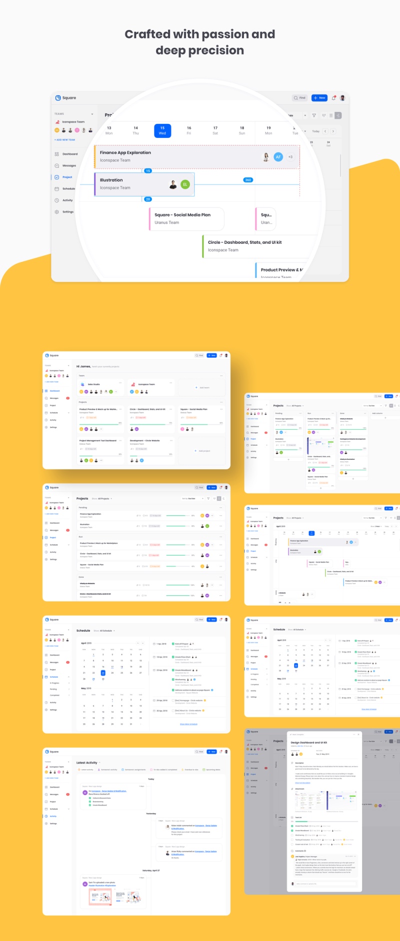 Square Dashboard UI工具包以激情和深度精确制作。方形仪表板UI工具包