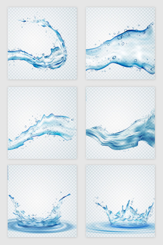 流动的蓝色水流矢量素材 流动的蓝色水流矢量素材