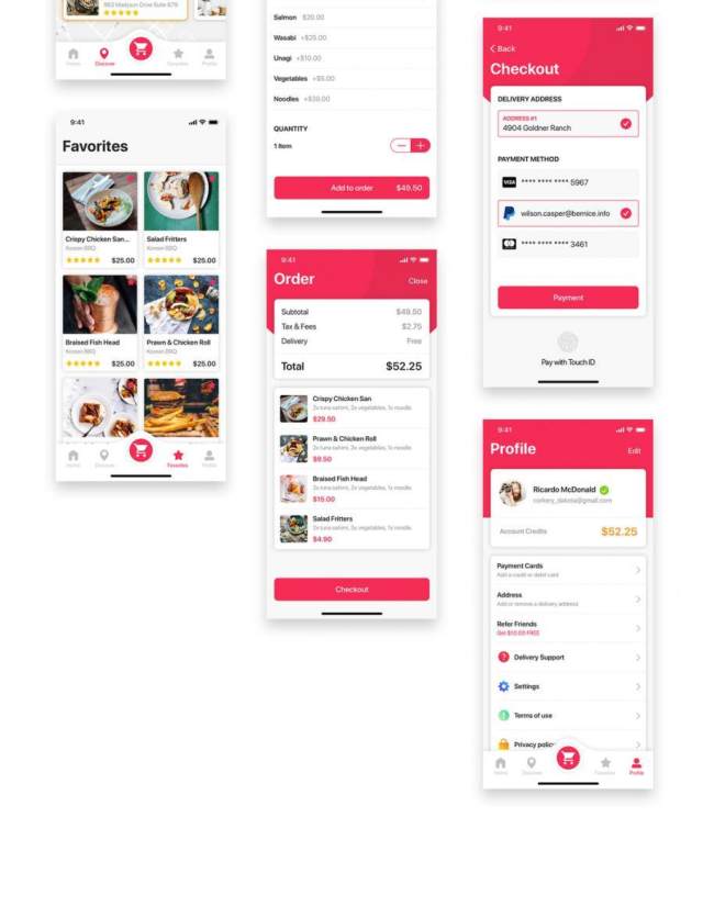 包含21个iOS屏幕的食品订购和交付UI工具包(含Sketch源文件) 包含21个iOS屏幕的食品订购和交付UI工具包(含Sketch源文件)