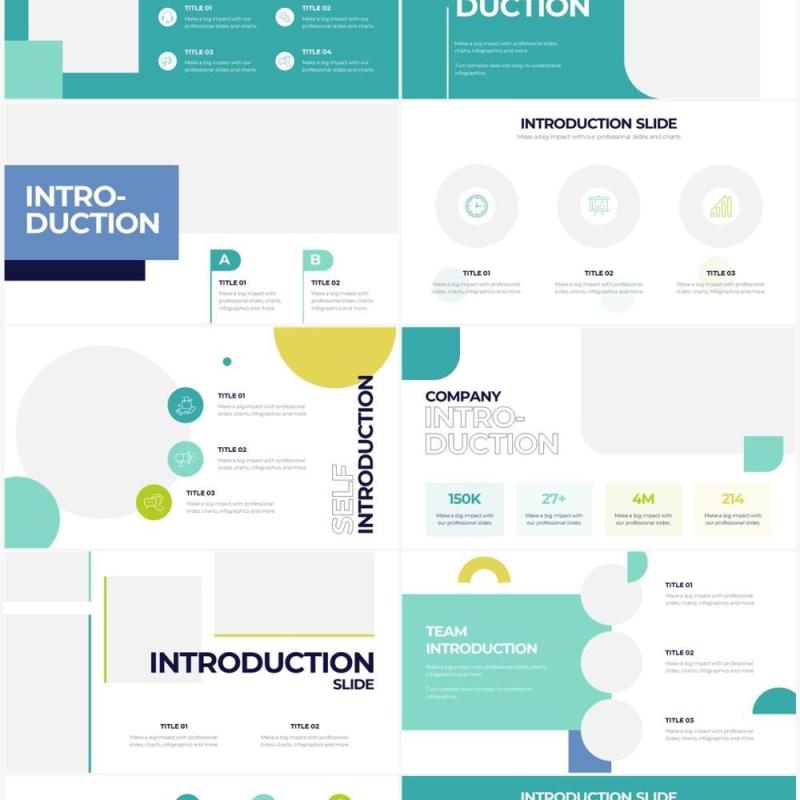 绿色系产品简介介绍PPT信息图形素材Introduction Powerpoint Infographics