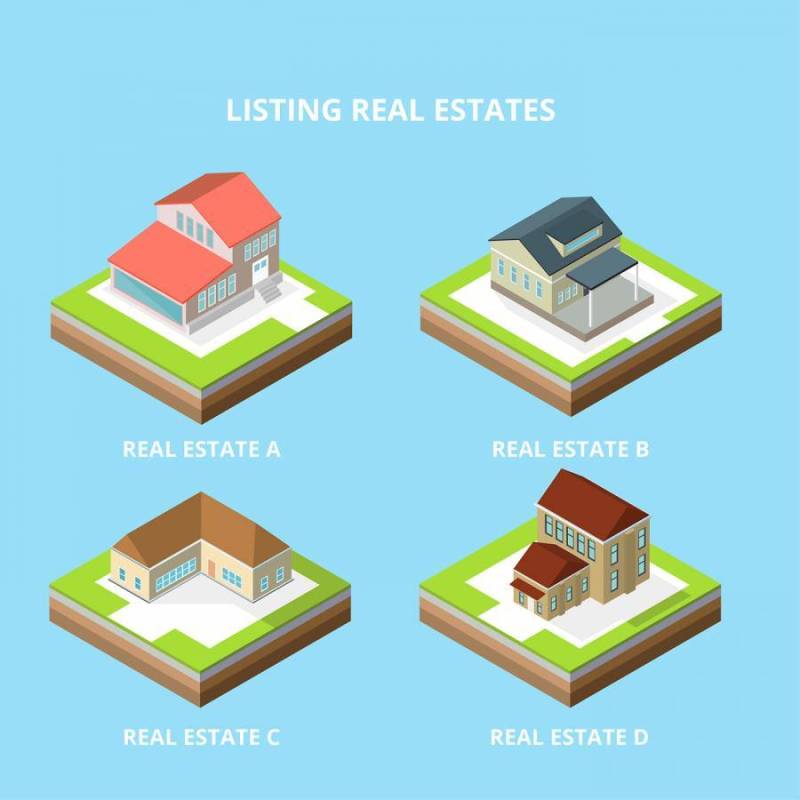 列出房地产等轴测矢量