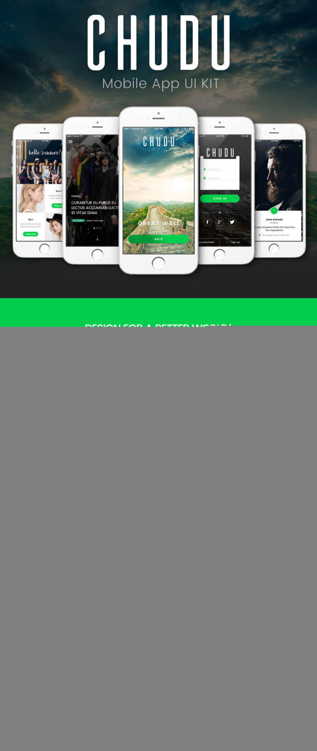 用于Sketch&Photoshop的iOS移动应用UI工具包,Chudu移动UI工具包 用于Sketch&Photoshop的iOS移动应用UI工具包,Chudu移动UI工具包