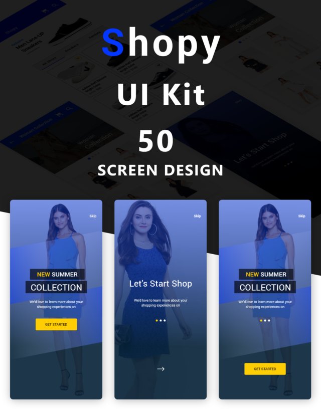 Shopy Ui套件,具有强大的视觉概念含XD源文件 Shopy Ui套件,具有强大的视觉概念含XD源文件