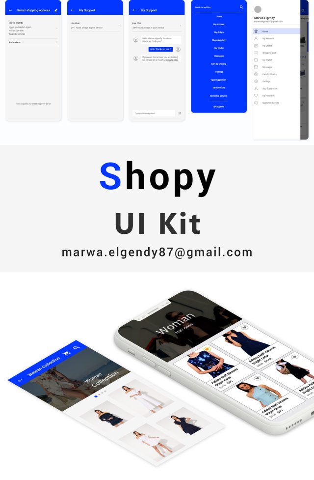 Shopy Ui套件,具有强大的视觉概念含XD源文件 Shopy Ui套件,具有强大的视觉概念含XD源文件