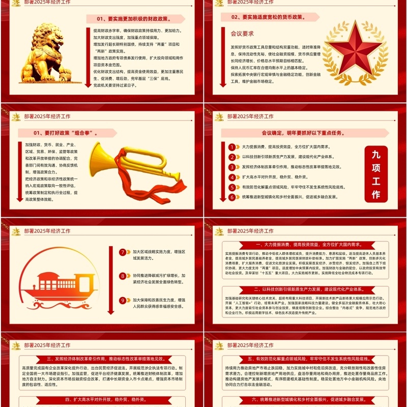 红色党政风2025中央经济工作会议PPT模板