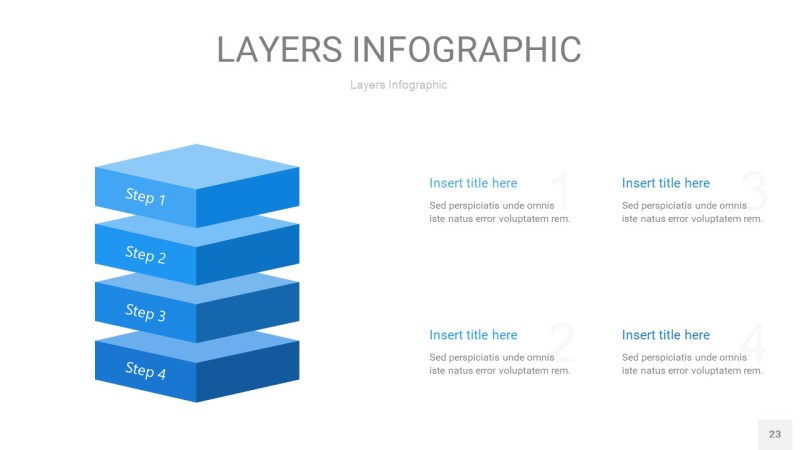 蓝色3D分层PPT信息图23