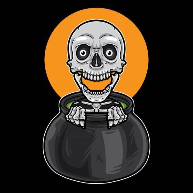 Skeleton in a Big Pot