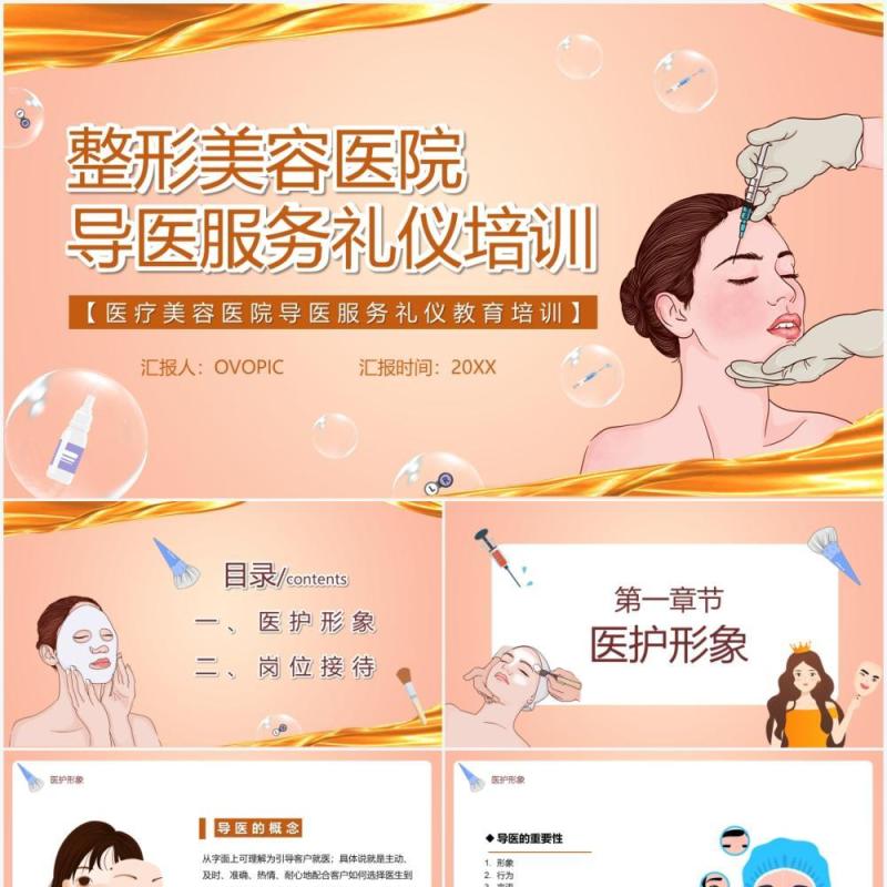 整形美容医院导医服务礼仪培训PPT模板