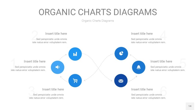 蓝色循环PPT图表14