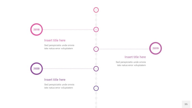 渐变粉色时间轴PPT信息图35