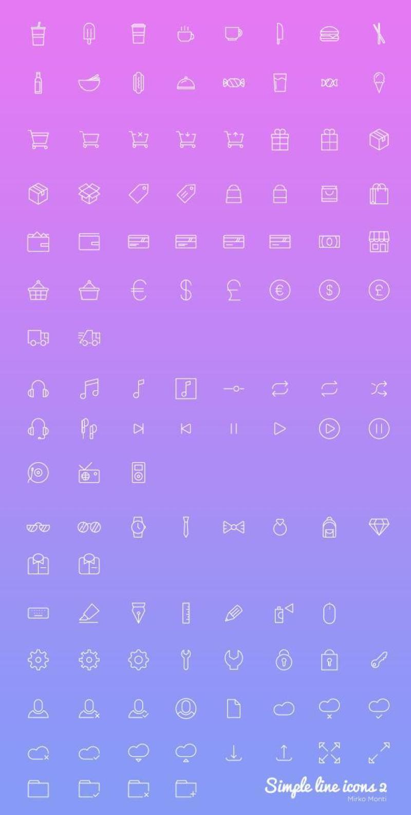 一组简单的线形图标