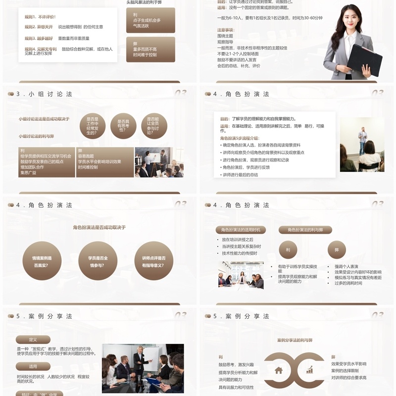 棕色简约风培训师培训PPT模板