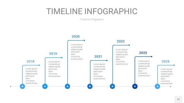 天蓝色时间轴PPT信息图12